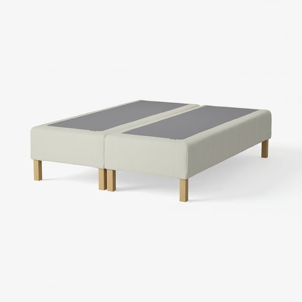 RENFJÄLLET Pocket spring mattress base, incl leg firm/Knisa light beige, 160x200 cm