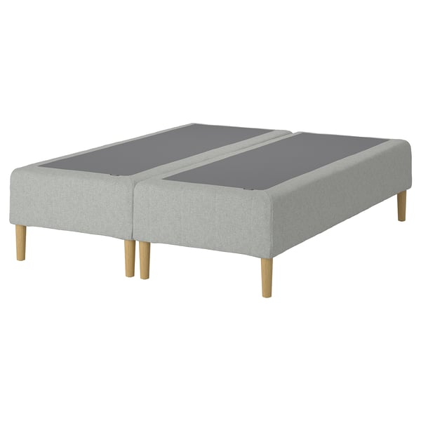 RENFJÄLLET Pocket spring mattress base, incl leg firm/Tibbleby beige/grey, 180x200 cm