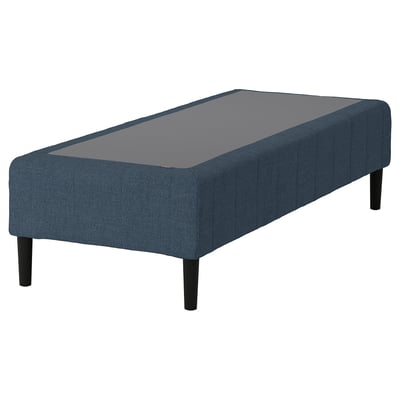 RENFJÄLLET Pocket spring mattress base, incl leg medium firm/Kilanda dark blue, 80x200 cm