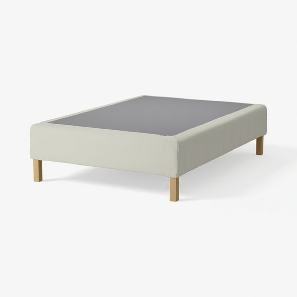 RENFJÄLLET Pocket spring mattress base, incl leg medium firm/Knisa light beige, 140x200 cm