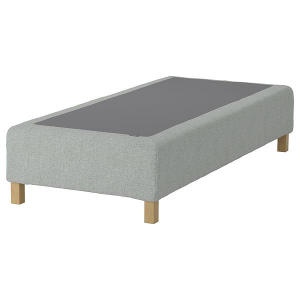 RENFJÄLLET Pocket spring mattress base, incl leg medium firm/Tibbleby beige/grey, 80x200 cm
