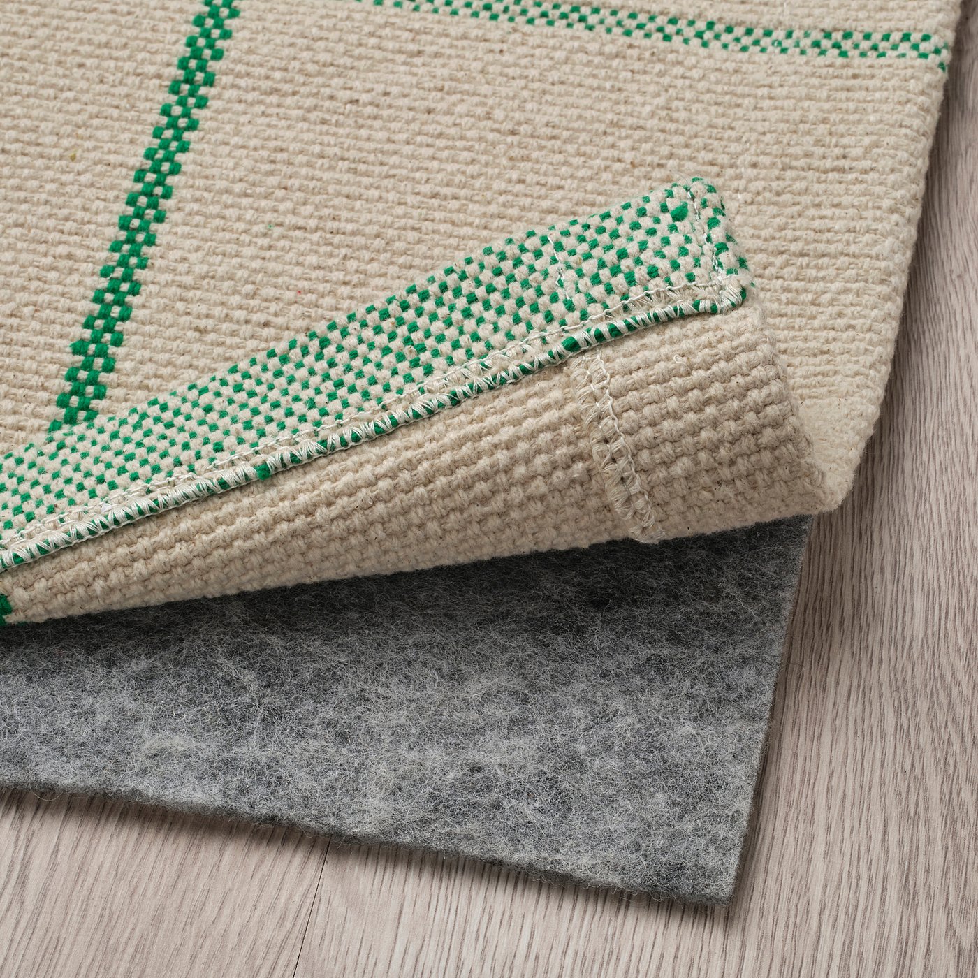 RIDSTIG rug, flatwoven, off-white/green, 200x300 cm - IKEA Norway