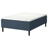 RISHÖJDEN Pocket spring mattress bse, 7 zones, incl leg and mattress pad firm/Kilanda dark blue Nyläget, 140x200 cm