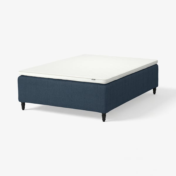 RISHÖJDEN Pocket spring mattress bse, 7 zones, incl leg and mattress pad firm/Kilanda dark blue Nyläget, 120x200 cm