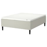 RISHÖJDEN Pocket spring mattress bse, 7 zones, incl leg and mattress pad firm/Knisa light beige Norrsele, 180x200 cm