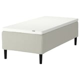 RISHÖJDEN Pocket spring mattress bse, 7 zones, incl leg and mattress pad firm/Knisa light beige Norrsele, 90x200 cm