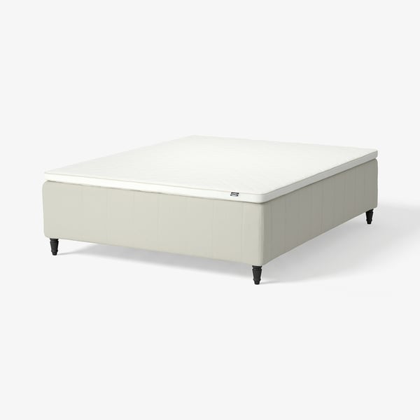 RISHÖJDEN Pocket spring mattress bse, 7 zones, incl leg and mattress pad firm/Knisa light beige Nyläget, 160x200 cm