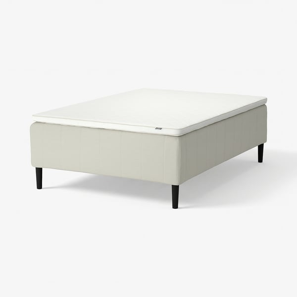 RISHÖJDEN Pocket spring mattress bse, 7 zones, incl leg and mattress pad firm/Knisa light beige Nyläget, 120x200 cm