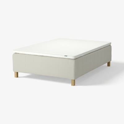 RISHÖJDEN Pocket spring mattress bse, 7 zones, incl leg and mattress pad firm/Knisa light beige Nyläget, 140x200 cm