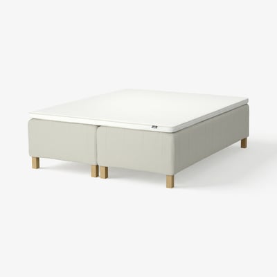 RISHÖJDEN Pocket spring mattress bse, 7 zones, incl leg and mattress pad firm/Knisa light beige Nyläget, 160x200 cm