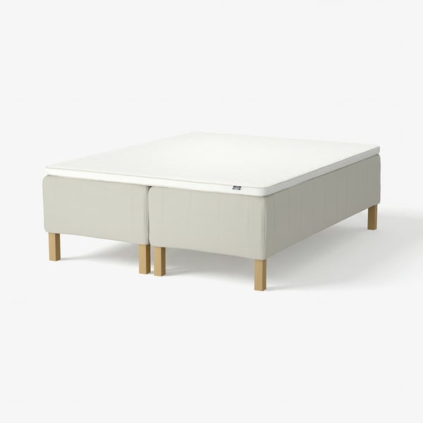 RISHÖJDEN Pocket spring mattress bse, 7 zones, incl leg and mattress pad firm/Knisa light beige Nyläget, 180x200 cm