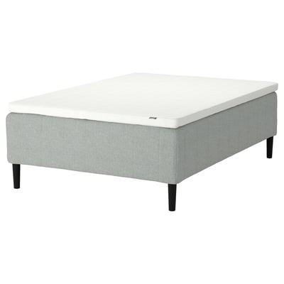 RISHÖJDEN Pocket spring mattress bse, 7 zones, incl leg and mattress pad firm/Tibbleby beige/grey Norrsele, 120x200 cm
