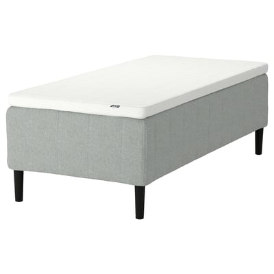 RISHÖJDEN Pocket spring mattress bse, 7 zones, incl leg and mattress pad firm/Tibbleby beige/grey Norrsele, 80x200 cm
