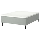 RISHÖJDEN Pocket spring mattress bse, 7 zones, incl leg and mattress pad firm/Tibbleby beige/grey Norrsele, 160x200 cm