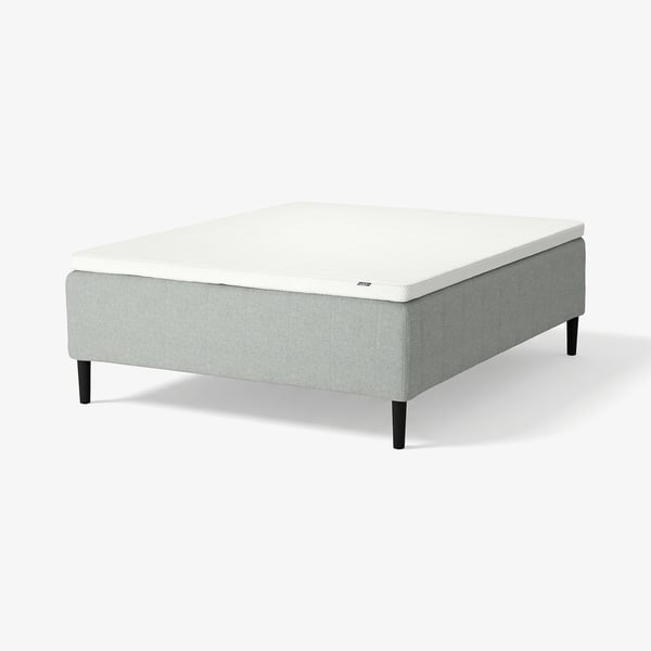 RISHÖJDEN Pocket spring mattress bse, 7 zones, incl leg and mattress pad firm/Tibbleby beige/grey Norrsele, 160x200 cm