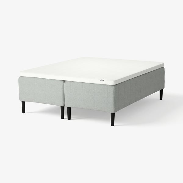 RISHÖJDEN Pocket spring mattress bse, 7 zones, incl leg and mattress pad firm/Tibbleby beige/grey Norrsele, 160x200 cm