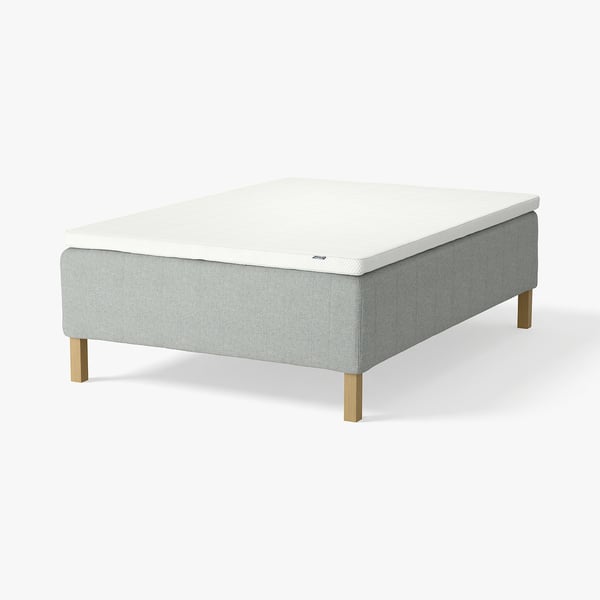 RISHÖJDEN Pocket spring mattress bse, 7 zones, incl leg and mattress pad firm/Tibbleby beige/grey Norrsele, 120x200 cm