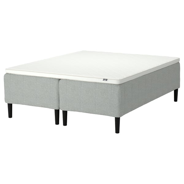 RISHÖJDEN Pocket spring mattress bse, 7 zones, incl leg and mattress pad firm/Tibbleby beige/grey Nyläget, 160x200 cm