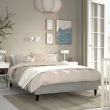RISHÖJDEN Pocket spring mattress bse, 7 zones, incl leg and mattress pad firm/Tibbleby beige/grey Nyläget, 140x200 cm