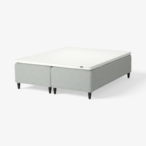 RISHÖJDEN Pocket spring mattress bse, 7 zones, incl leg and mattress pad firm/Tibbleby beige/grey Nyläget, 180x200 cm