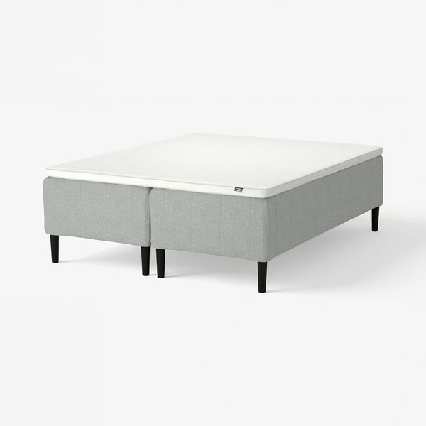 RISHÖJDEN Pocket spring mattress bse, 7 zones, incl leg and mattress pad firm/Tibbleby beige/grey Nyläget, 180x200 cm