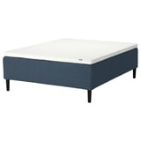RISHÖJDEN Pocket spring mattress bse, 7 zones, incl leg and mattress pad medium firm/Kilanda dark blue Norrsele, 160x200 cm