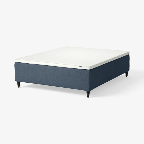 RISHÖJDEN Pocket spring mattress bse, 7 zones, incl leg and mattress pad medium firm/Kilanda dark blue Nyläget, 160x200 cm