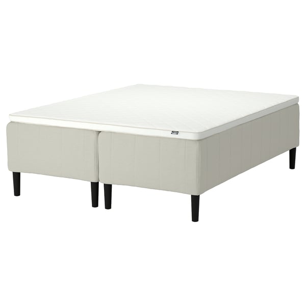 RISHÖJDEN Pocket spring mattress bse, 7 zones, incl leg and mattress pad medium firm/Knisa light beige Nyläget, 160x200 cm