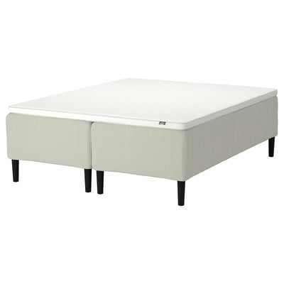 RISHÖJDEN Pocket spring mattress bse, 7 zones, incl leg and mattress pad medium firm/Knisa light beige Nyläget, 180x200 cm