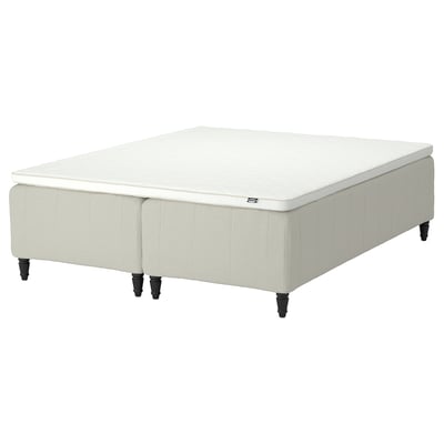 RISHÖJDEN Pocket spring mattress bse, 7 zones, incl leg and mattress pad medium firm/Knisa light beige Nyläget, 180x200 cm