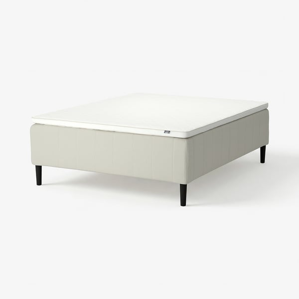 RISHÖJDEN Pocket spring mattress bse, 7 zones, incl leg and mattress pad medium firm/Knisa light beige Nyläget, 180x200 cm