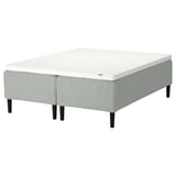RISHÖJDEN Pocket spring mattress bse, 7 zones, incl leg and mattress pad medium firm/Tibbleby beige/grey Norrsele, 180x200 cm
