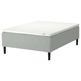 RISHÖJDEN Pocket spring mattress bse, 7 zones, incl leg and mattress pad medium firm/Tibbleby beige/grey Nyläget, 140x200 cm