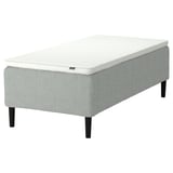 RISHÖJDEN Pocket spring mattress bse, 7 zones, incl leg and mattress pad medium firm/Tibbleby beige/grey Nyläget, 90x200 cm