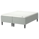 RISHÖJDEN Pocket spring mattress bse, 7 zones, incl leg and mattress pad medium firm/Tibbleby beige/grey Nyläget, 160x200 cm