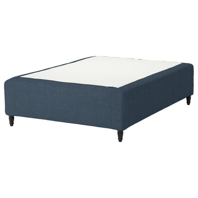 RISHÖJDEN Pocket spring mattress bse, 7 zones, incl leg firm/Kilanda dark blue, 140x200 cm