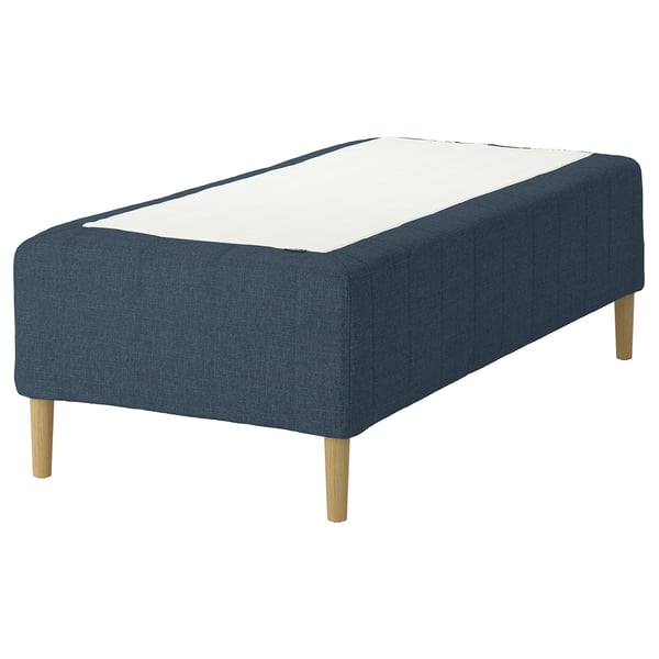 RISHÖJDEN Pocket spring mattress bse, 7 zones, incl leg firm/Kilanda dark blue, 80x200 cm