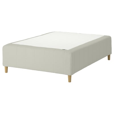 RISHÖJDEN Pocket spring mattress bse, 7 zones, incl leg firm/Knisa light beige, 140x200 cm