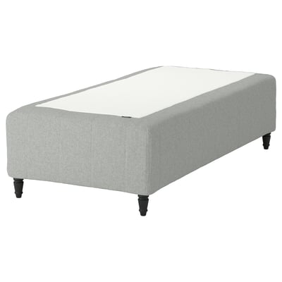 RISHÖJDEN Pocket spring mattress bse, 7 zones, incl leg firm/Tibbleby beige/grey, 90x200 cm