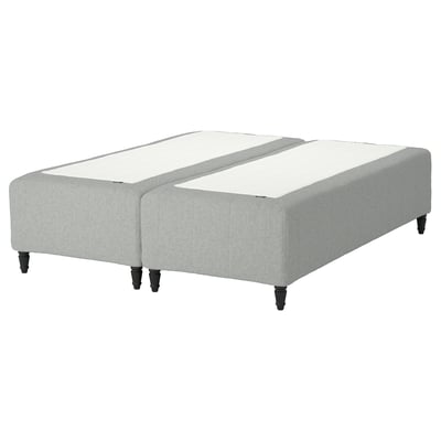 RISHÖJDEN Pocket spring mattress bse, 7 zones, incl leg firm/Tibbleby beige/grey, 180x200 cm