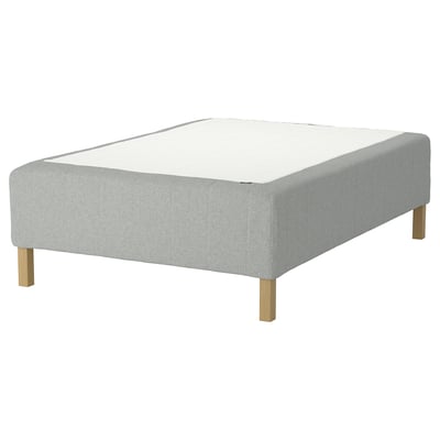 RISHÖJDEN Pocket spring mattress bse, 7 zones, incl leg firm/Tibbleby beige/grey, 140x200 cm