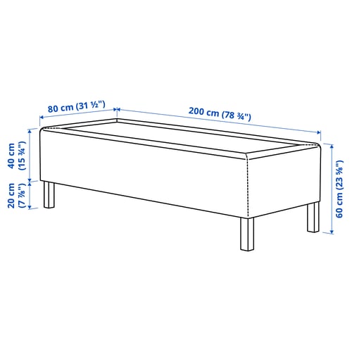 Illustration with measurements for the product: RISHÖJDEN.