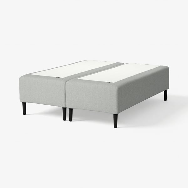 RISHÖJDEN Pocket spring mattress bse, 7 zones, incl leg firm/Tibbleby beige/grey, 160x200 cm
