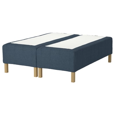 RISHÖJDEN Pocket spring mattress bse, 7 zones, incl leg medium firm/Kilanda dark blue, 180x200 cm