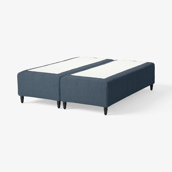 RISHÖJDEN Pocket spring mattress bse, 7 zones, incl leg medium firm/Kilanda dark blue, 180x200 cm
