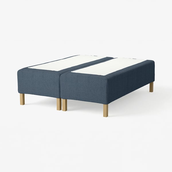 RISHÖJDEN Pocket spring mattress bse, 7 zones, incl leg medium firm/Kilanda dark blue, 180x200 cm