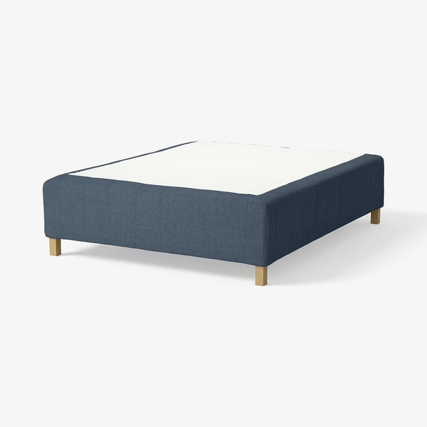 RISHÖJDEN Pocket spring mattress bse, 7 zones, incl leg medium firm/Kilanda dark blue, 160x200 cm