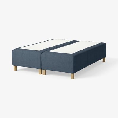 RISHÖJDEN Pocket spring mattress bse, 7 zones, incl leg medium firm/Kilanda dark blue, 180x200 cm