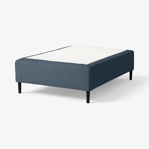 RISHÖJDEN Pocket spring mattress bse, 7 zones, incl leg medium firm/Kilanda dark blue, 120x200 cm