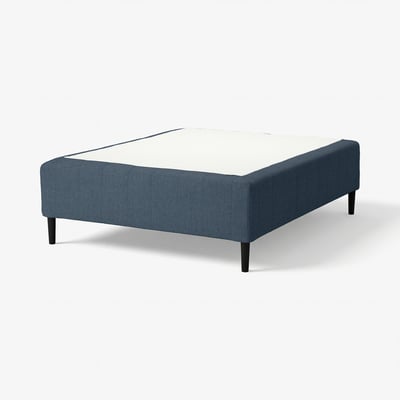 RISHÖJDEN Pocket spring mattress bse, 7 zones, incl leg medium firm/Kilanda dark blue, 160x200 cm